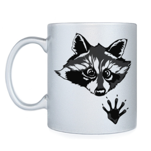 Кружка с принтом енот