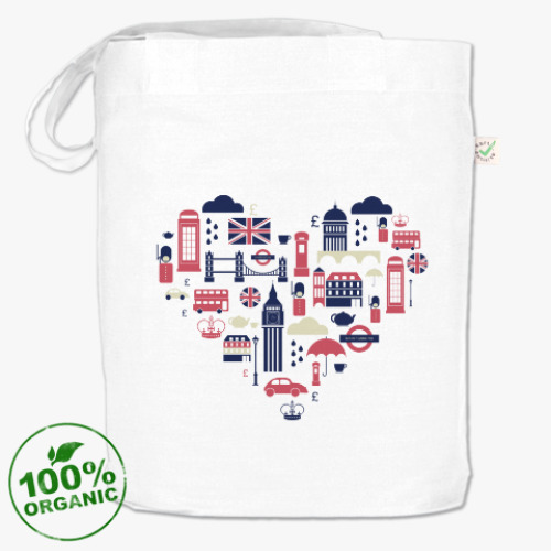 Сумка шоппер с принтом Англия Лондон