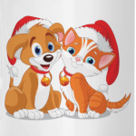 Кот и щеночек