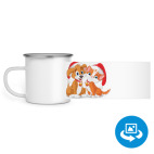 Кружка металлическая белая (круговая запечатка)