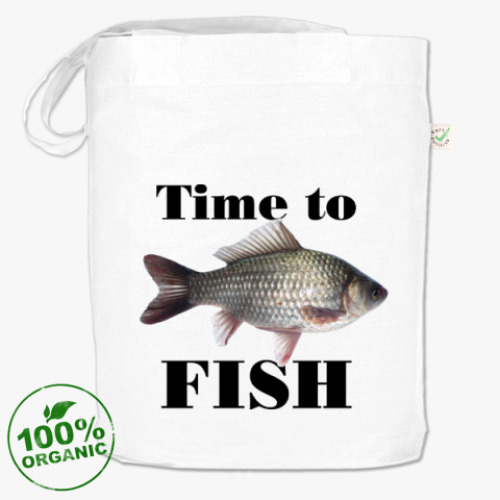 Сумка шоппер с принтом Time to fish