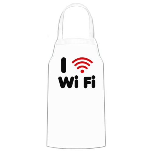 Фартук с принтом Люблю вай-фай