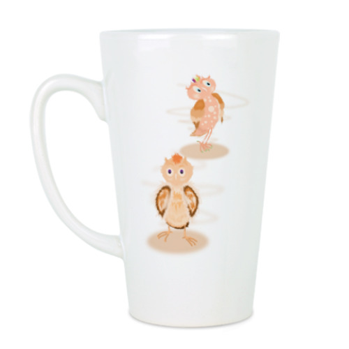 Чашка Латте с принтом Совушки