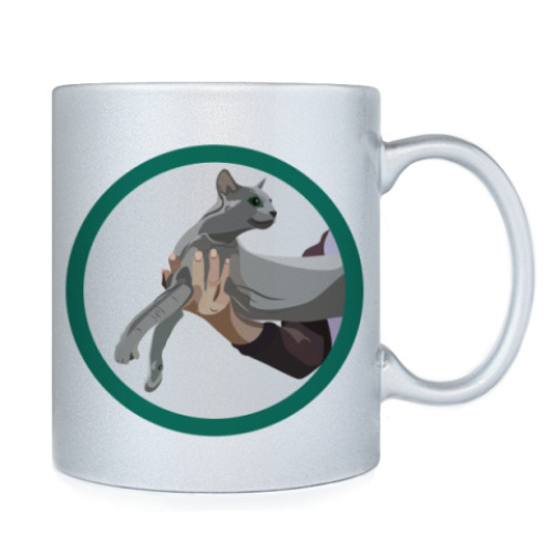 Кружка с принтом русская голубая