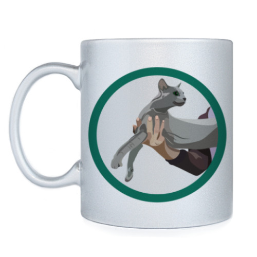 Кружка с принтом русская голубая