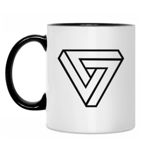 Кружка с принтом Невозможный треугольник