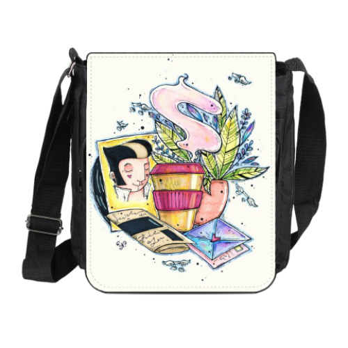 Сумка на плечо (мини-планшет) с принтом Элвис