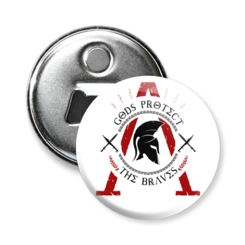 Магнит-открывашка с принтом воины-спартанцы