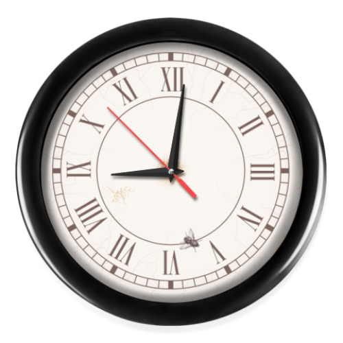 Настенные часы с принтом Английский стиль с мухой