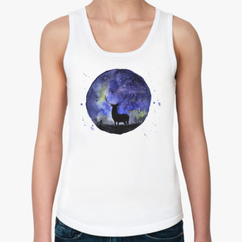 Женская майка с принтом Северный олень