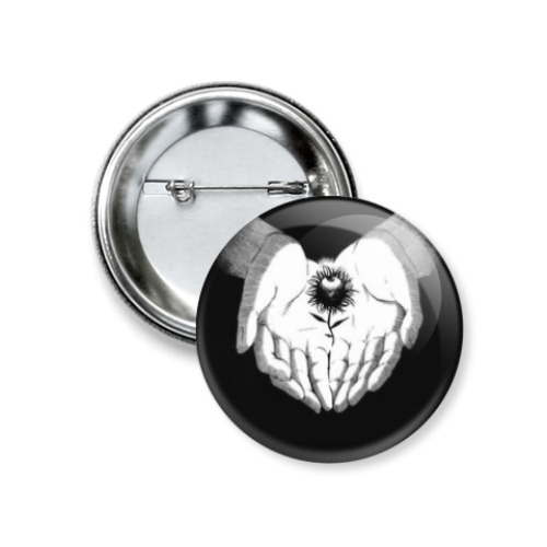 Значок 37мм с принтом Руки,Надежда