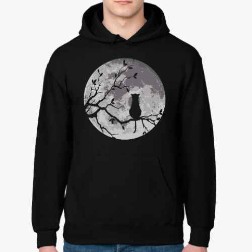 Толстовка худи Луна и Кот