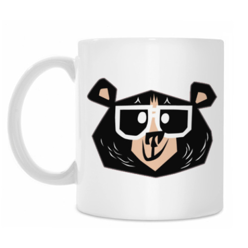 Кружка с принтом Медведь в очках