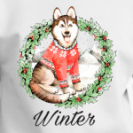 Новогодний Хаски