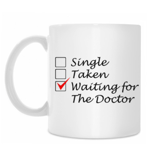 Кружка с принтом Жду Доктора Кто