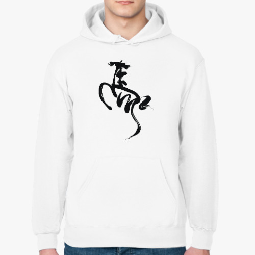 Толстовка худи с принтом Лошадь каллиграфия