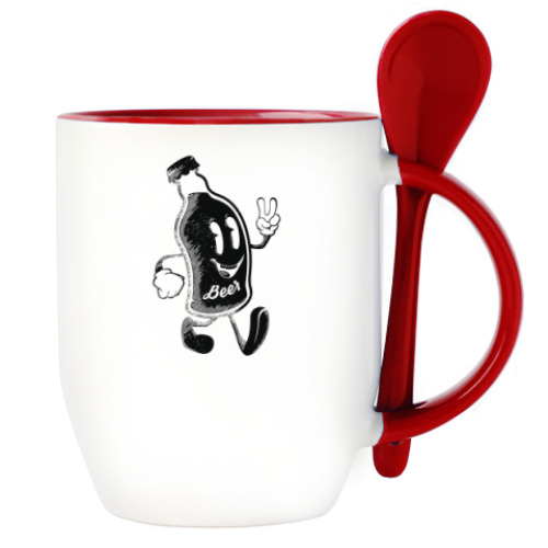 Кружка с ложкой Герой веселья (hero of fun)