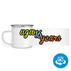 Кружка металлическая белая (круговая запечатка)