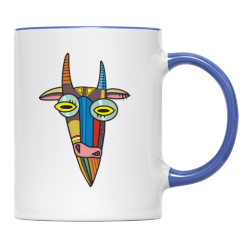 Кружка с принтом новогодний козел