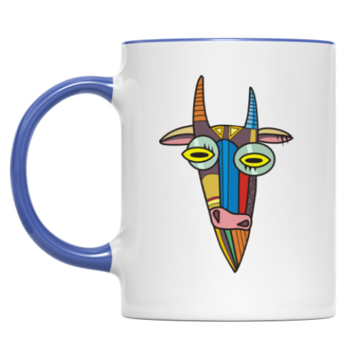 Кружка с принтом новогодний козел