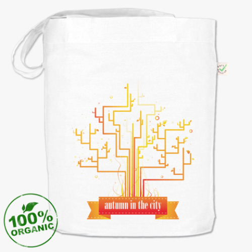 Сумка шоппер с принтом Осень в городе
