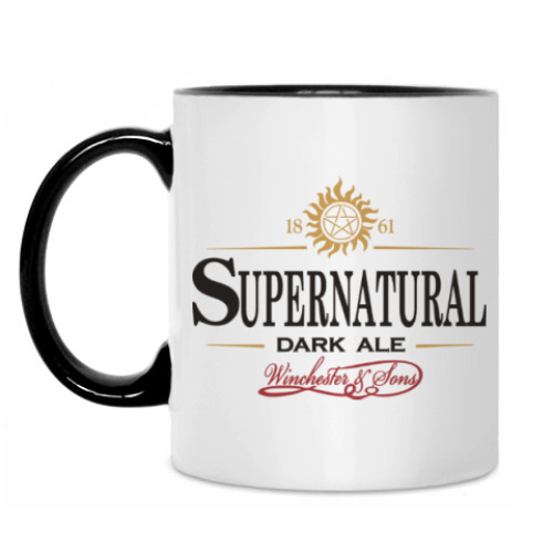 Кружка с принтом Supernatural - Темный эль