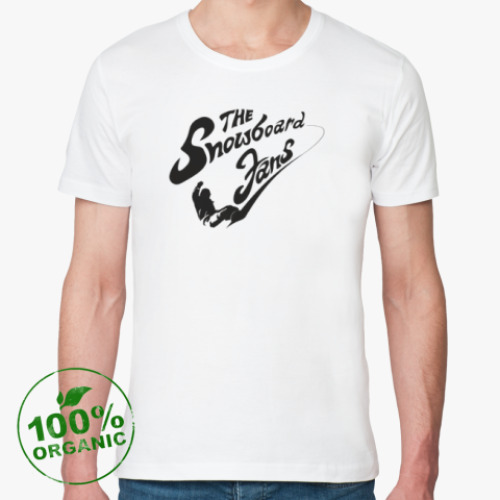 Футболка из органик-хлопка с принтом SNOWBOARD FANS