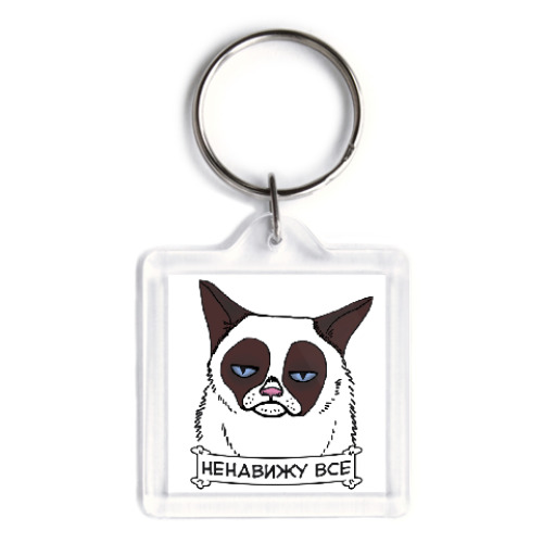 Брелок с принтом Grumpy cat