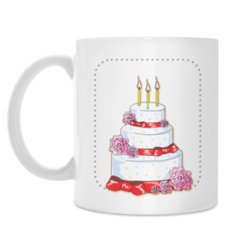 Кружка с принтом Свадебный торт