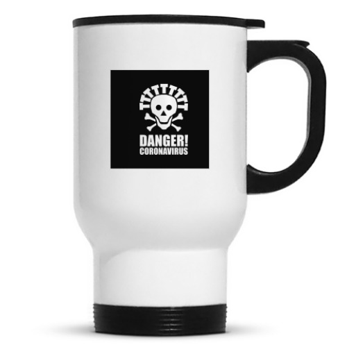 Кружка-термос с принтом Danger! Coronavirus