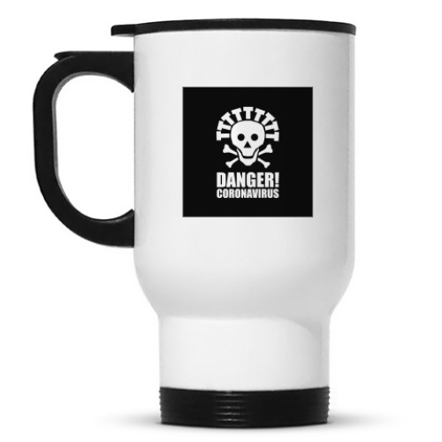 Кружка-термос с принтом Danger! Coronavirus