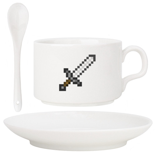Кофейный набор с принтом Minecraft