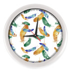 Настенные часы (с цифрами) Узор Перья, бохо