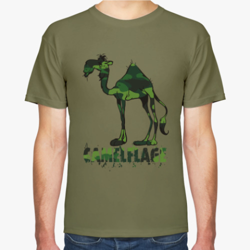 Футболка с принтом Камуфляжный верблюд