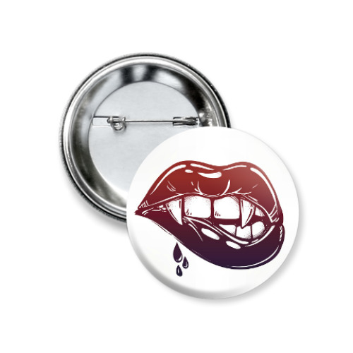 Значок 37мм с принтом Вампир