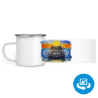 Кружка металлическая белая (круговая запечатка)