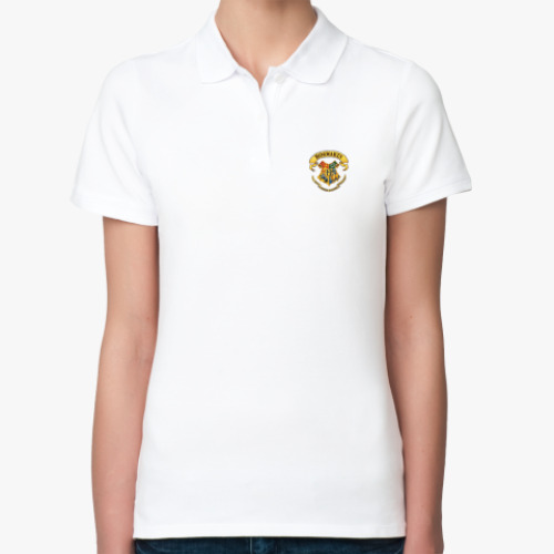Женская рубашка поло (печать) Хогвартс