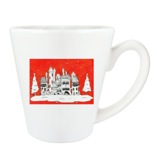 Чашка Латте с принтом Рождественское настроение