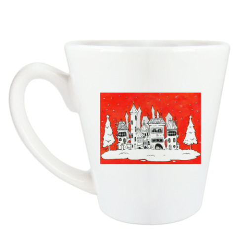 Чашка Латте с принтом Рождественское настроение