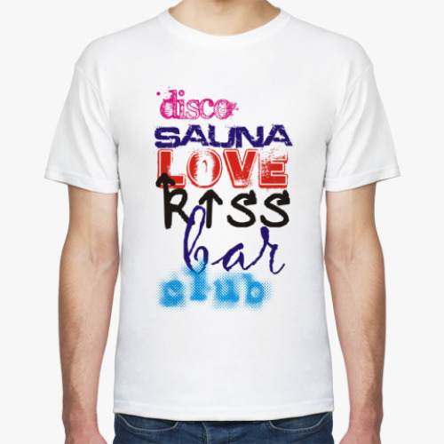 Футболка с принтом Диско, сауна