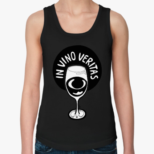 Женская майка с принтом Истина в вине