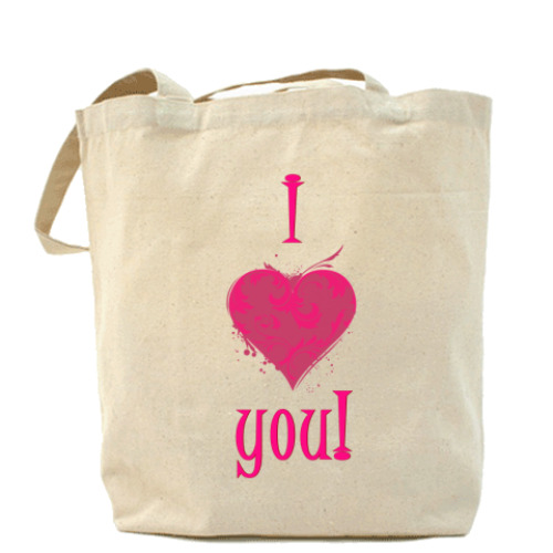 Сумка шоппер Сердце Ай лав ю