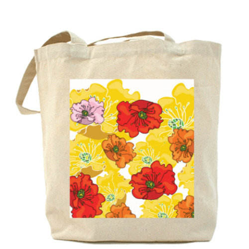 Сумка шоппер с принтом Марципановые цветы