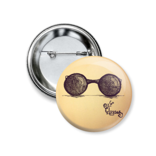 Значок 37мм с принтом Glasses