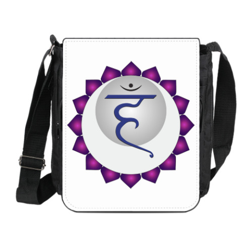 Сумка на плечо (мини-планшет) с принтом Янтра Вишудха-чакры