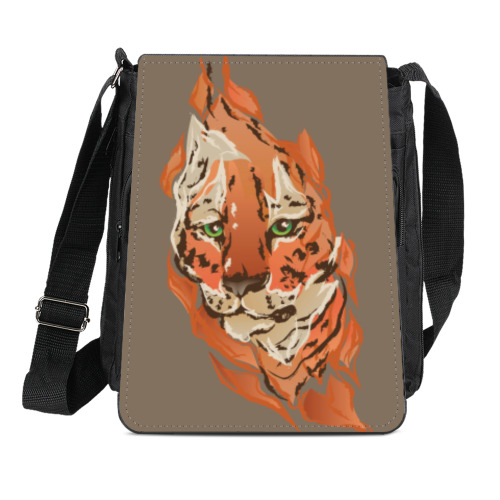 Сумка-планшет с принтом Пламенный тигр