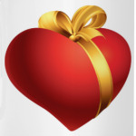 Сердце с золотой лентой