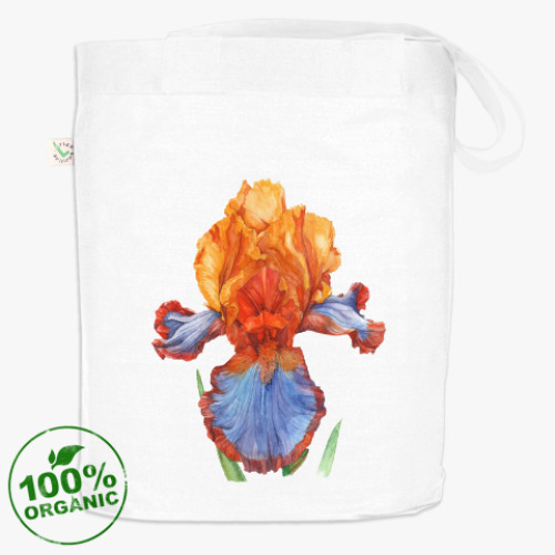 Сумка шоппер с принтом Ирис акварель