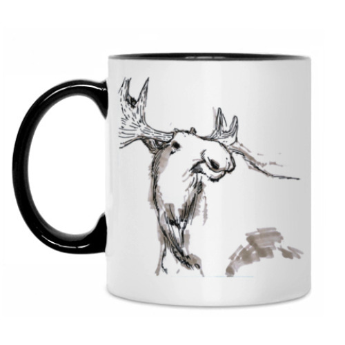 Кружка с принтом добрый лось