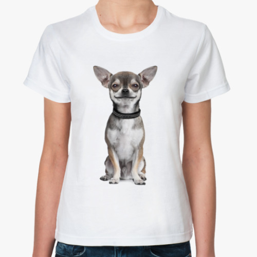 Классическая футболка с принтом Чихуахуа